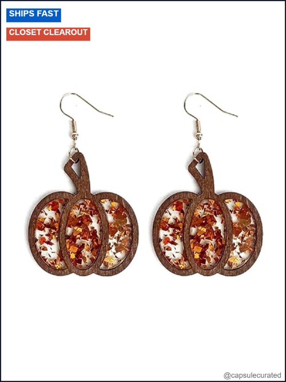 Halloween Pumpkin Wooden Dangle Earrings Handmade Leather Leopard Cow Print